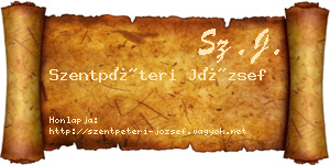 Szentpéteri József névjegykártya